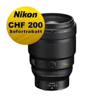 Nikon Z 135mm 1.8 S Plena - ''Swiss Garantie'' - inkl. CHF 200 Sofortrabatt Nikon Z 135mm 1.8 S Plena - ''Swiss Garantie'' - inkl. CHF 200 Sofortrabatt