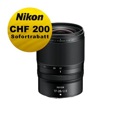 Nikon Z 17-28mm 2.8 - ''Swiss Garantie'' - inkl. CHF 200 Sofortrabatt Nikon Z 17-28mm 2.8 - ''Swiss Garantie'' - inkl. CHF 200 Sofortrabatt