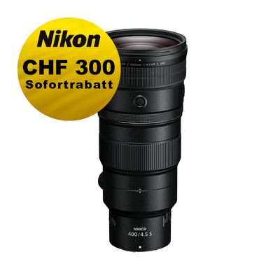 Nikon Z 400mm 4.5 VR S - ''Swiss Garantie'' - inkl. CHF 300 Sofortrabatt Nikon Z 400mm 4.5 VR S - ''Swiss Garantie'' - inkl. CHF 300 Sofortrabatt