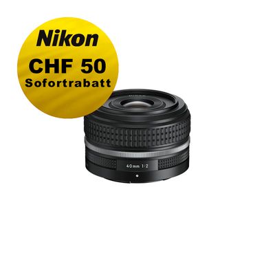Nikon Z 40mm 2.0 SE - ''Swiss Garantie'' - inkl. CHF 50 Sofortrabatt Nikon Z 40mm 2.0 SE - ''Swiss Garantie'' - inkl. CHF 50 Sofortrabatt