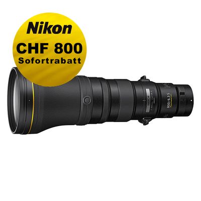Nikon Z 800mm 6.3 VR S - ''Swiss Garantie'' - inkl. CHF 800 Sofortrabatt Nikon Z 800mm 6.3 VR S - ''Swiss Garantie'' - inkl. CHF 800 Sofortrabatt