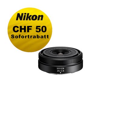 Nikon Z 26mm 2.8 - ''Swiss Garantie'' - inkl. CHF 50 Sofortrabatt Nikon Z 26mm 2.8 - ''Swiss Garantie'' - inkl. CHF 50 Sofortrabatt
