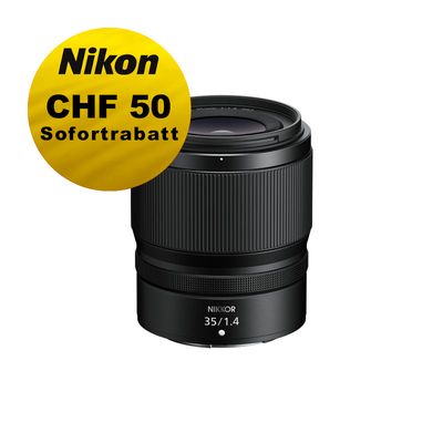 Nikon Z 35mm 1.4 - ''Swiss Garantie'' - inkl. CHF 50 Sofortrabatt Nikon Z 35mm 1.4 - ''Swiss Garantie'' - inkl. CHF 50 Sofortrabatt