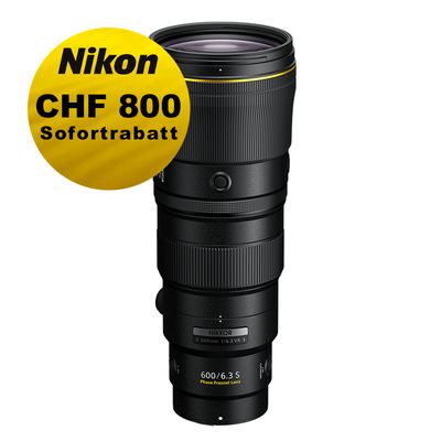 Nikon Z 600mm 6.3 VR S - ''Swiss Garantie'' - inkl. CHF 800 Sofortrabatt Nikon Z 600mm 6.3 VR S - ''Swiss Garantie'' - inkl. CHF 800 Sofortrabatt