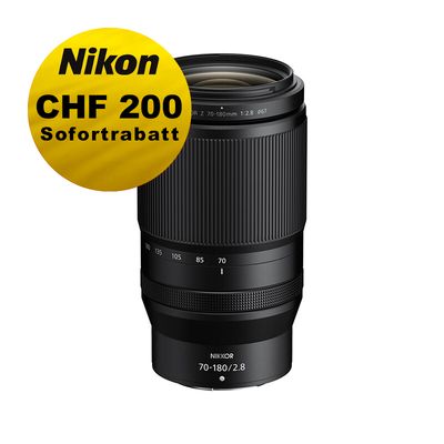 Nikon Z 70-180mm 2.8 - ''Swiss Garantie'' - inkl. CHF 200 Sofortrabatt Nikon Z 70-180mm 2.8 - ''Swiss Garantie'' - inkl. CHF 200 Sofortrabatt