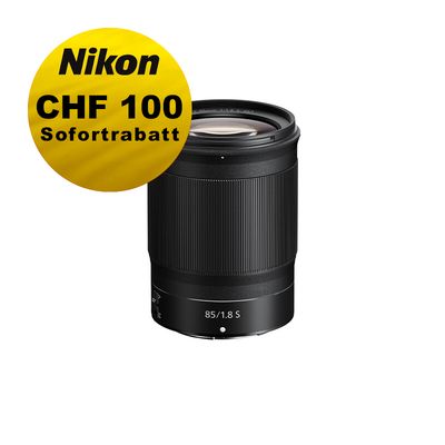 Nikon Z 85mm 1.8 S - ''Swiss Garantie'' - inkl. CHF 100 Sofortrabatt Nikon Z 85mm 1.8 S - ''Swiss Garantie'' - inkl. CHF 100 Sofortrabatt