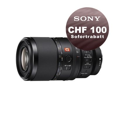Sony FE 100mm 2.8 GM OSS Macro - ''4 Jahre Garantie'' - inkl. CHF 100 Sofortrabatt Sony FE 100mm 2.8 GM OSS Macro - ''4 Jahre Garantie'' - inkl. CHF 100 Sofortrabatt