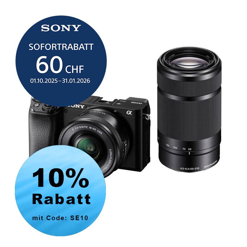 Sony A6100 A Kit mit 16-50mm II + 55-210mm - inkl. CHF 60 Sofortrabatt