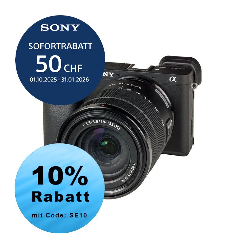 Sony A6400 A Kit mit 18-135mm - ''4 Jahre Garantie'' - inkl. CHF 50 Sofortrabatt