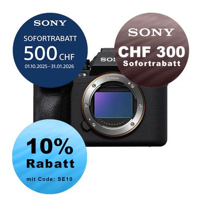 Sony A7R Mark V Gehäuse - ''4 Jahre Garantie'' - inkl. CHF 500 Sofortrabatt + zzgl. CHF 300 Sofortrabatt