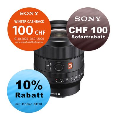 Sony FE 24mm 1.4 GM - ''4 Jahre Garantie'' - inkl. CHF 100.- Cashback + CHF 100 Sofortrabatt Sony FE 24mm 1.4 GM - ''4 Jahre Garantie'' - inkl. CHF 100.- Cashback + CHF 100 Sofortrabatt