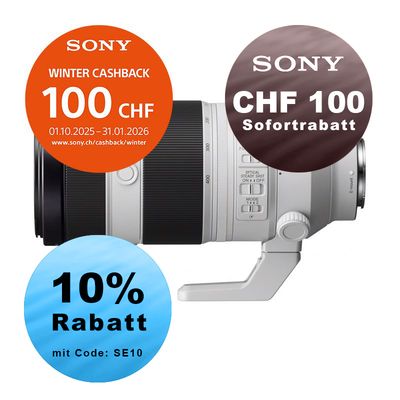 Sony FE 100-400mm 4.5-5.6 GM OSS - ''4 Jahre Garantie'' - CHF 100.- Cashback + CHF 100 Sofortrabatt