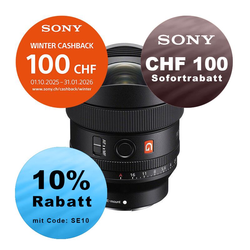 Sony FE 14mm 1.8 GM - ''4 Jahre Garantie'' - inkl. CHF 100.- Cashback + CHF 100 Sofortrabatt