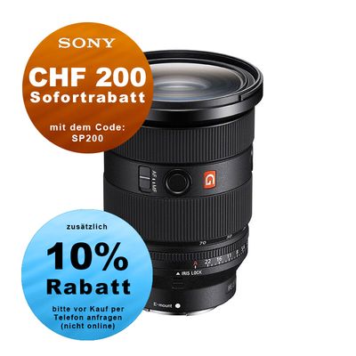 Sony FE 24-70mm 2.8 GM II - ''4 Jahre Garantie'' - inkl. CHF 200 Sofortrabatt mit Code SP200 Sony FE 24-70mm 2.8 GM II - ''4 Jahre Garantie'' - inkl. CHF 200 Sofortrabatt mit Code SP200