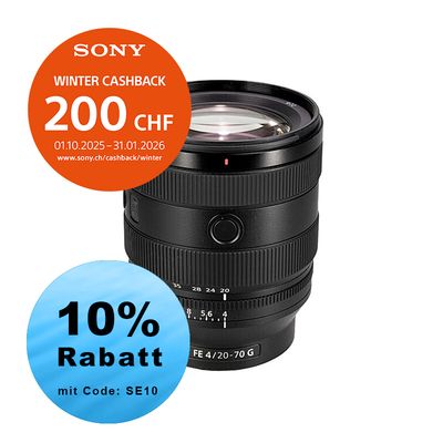 Sony FE 20-70mm 4.0 G - ''4 Jahre Garantie'' - inkl. CHF 200.- Cashback Sony FE 20-70mm 4.0 G - ''4 Jahre Garantie'' - inkl. CHF 200.- Cashback