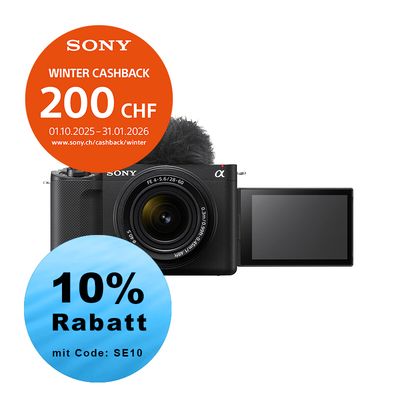 Sony ZV-E1 Kit mit 28-60mm (black) - ''4 Jahre Garantie'' - inkl. CHF 200.- Cashback