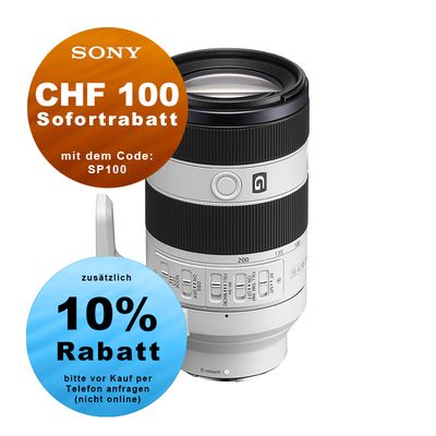 Sony FE 70-200mm 4.0 Macro G OSS II - ''4 Jahre Garantie'' - inkl. CHF 100 Sofortrabatt mit Code SP100