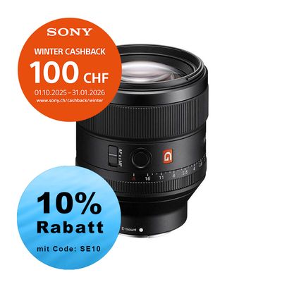 Sony FE 85mm 1.4 GM - ''4 Jahre Garantie'' - inkl. CHF 100.- Cashback Sony FE 85mm 1.4 GM - ''4 Jahre Garantie'' - inkl. CHF 100.- Cashback