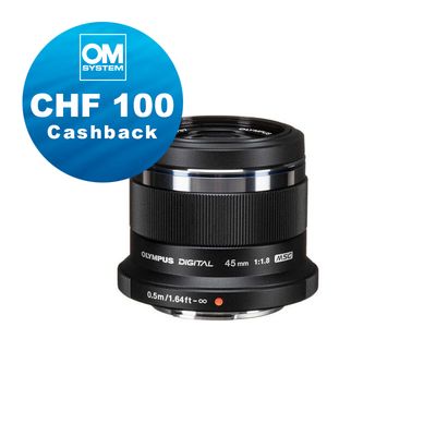 Olympus M.Zuiko 45mm 1.8 (black) - CHF 100 Cashback Olympus M.Zuiko 45mm 1.8 (black) - CHF 100 Cashback
