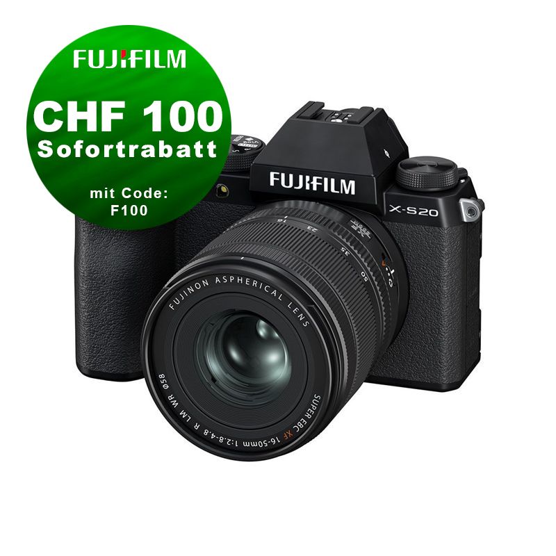 Fujifilm X-S20 Kit mit 16-50mm 2.8-4.8 - ''Swiss Garantie'' - CHF 100 Rabatt mit Code F100