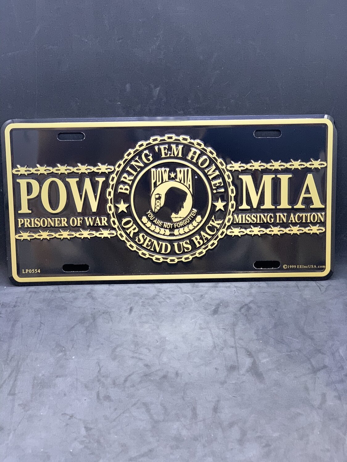 Gold/Black POW/MIA License Plate