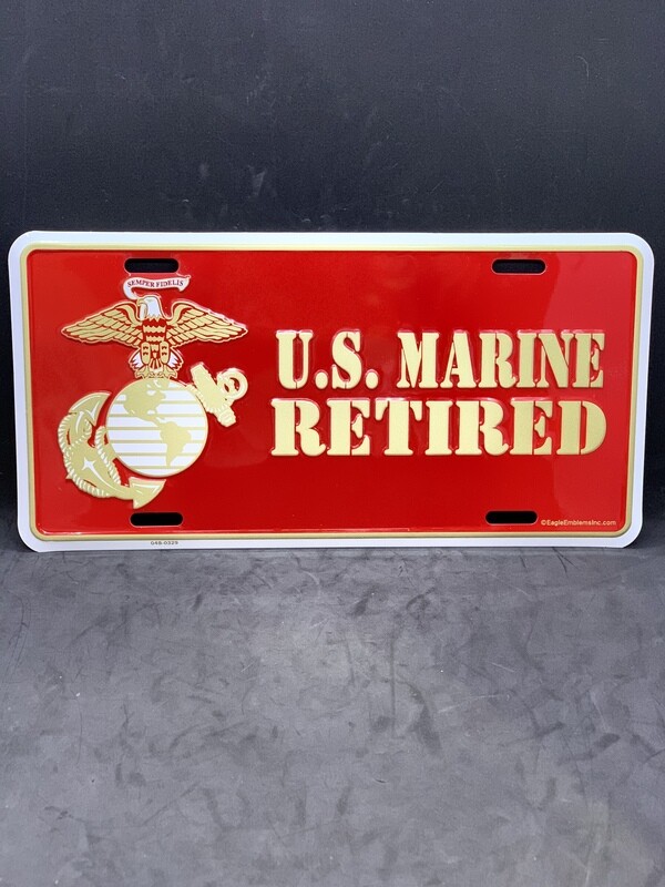 U.S. Marine Retired License Plate