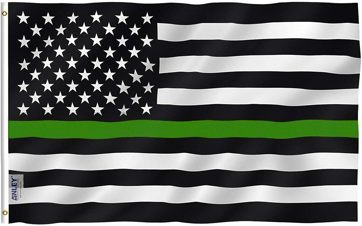Flags 3X5 Green Line w/US flag