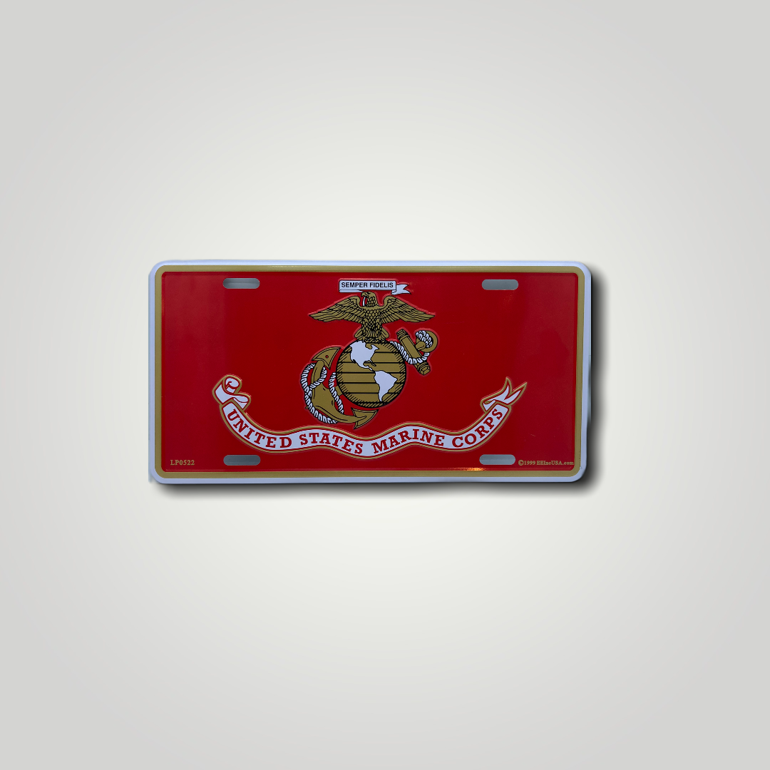 Red Semper Fidelis License Plate