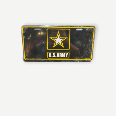 Army Star Yellow License Plate
