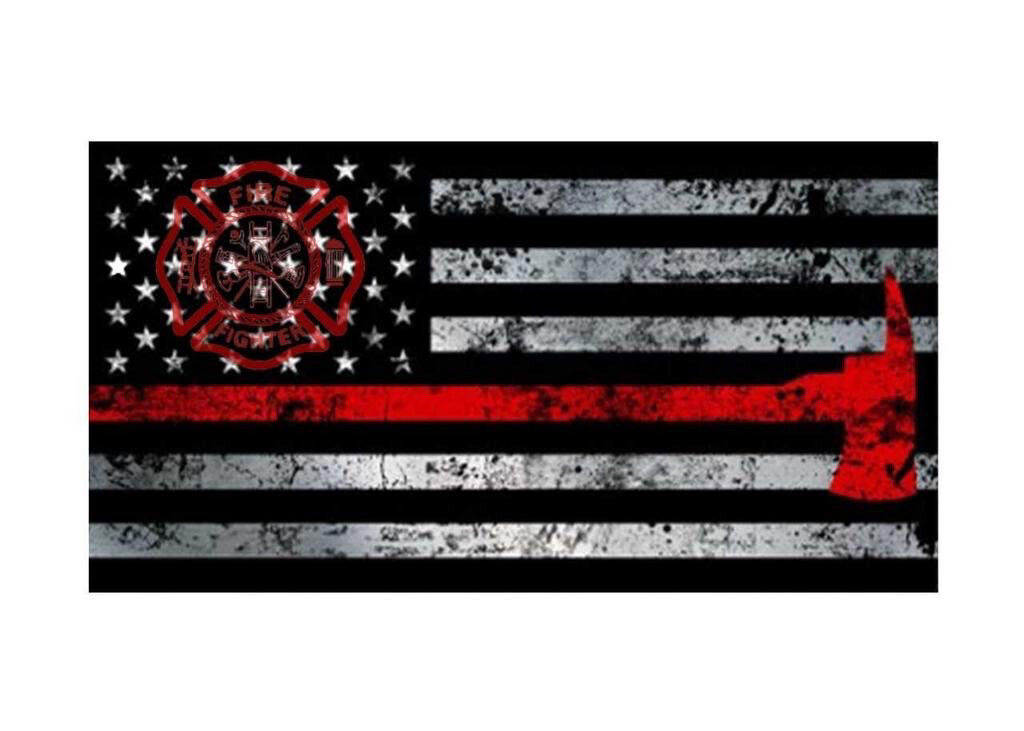 Flags 3x5 Fire Dept. Red Line Axe