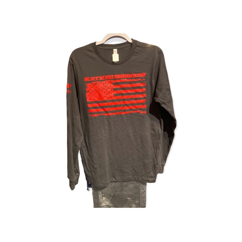 Let's Go Brandon Flag L/S Black & Red
