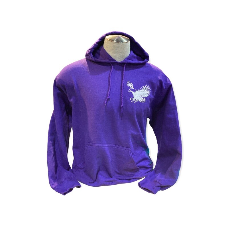White Flag w/ Eagle Hoodie Purple White Flag w/ Eagle Hoodie Purple