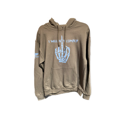 I Will Not Comply Hoodie Grey/Blue