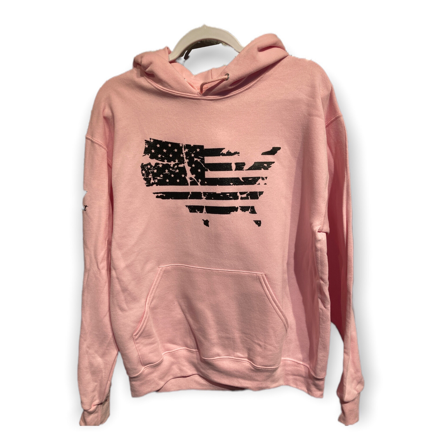 US Shaped Flag Hoodie Pink