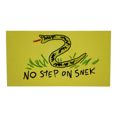 No Step on Snek Sticker Yellow 5.5"X2.96"