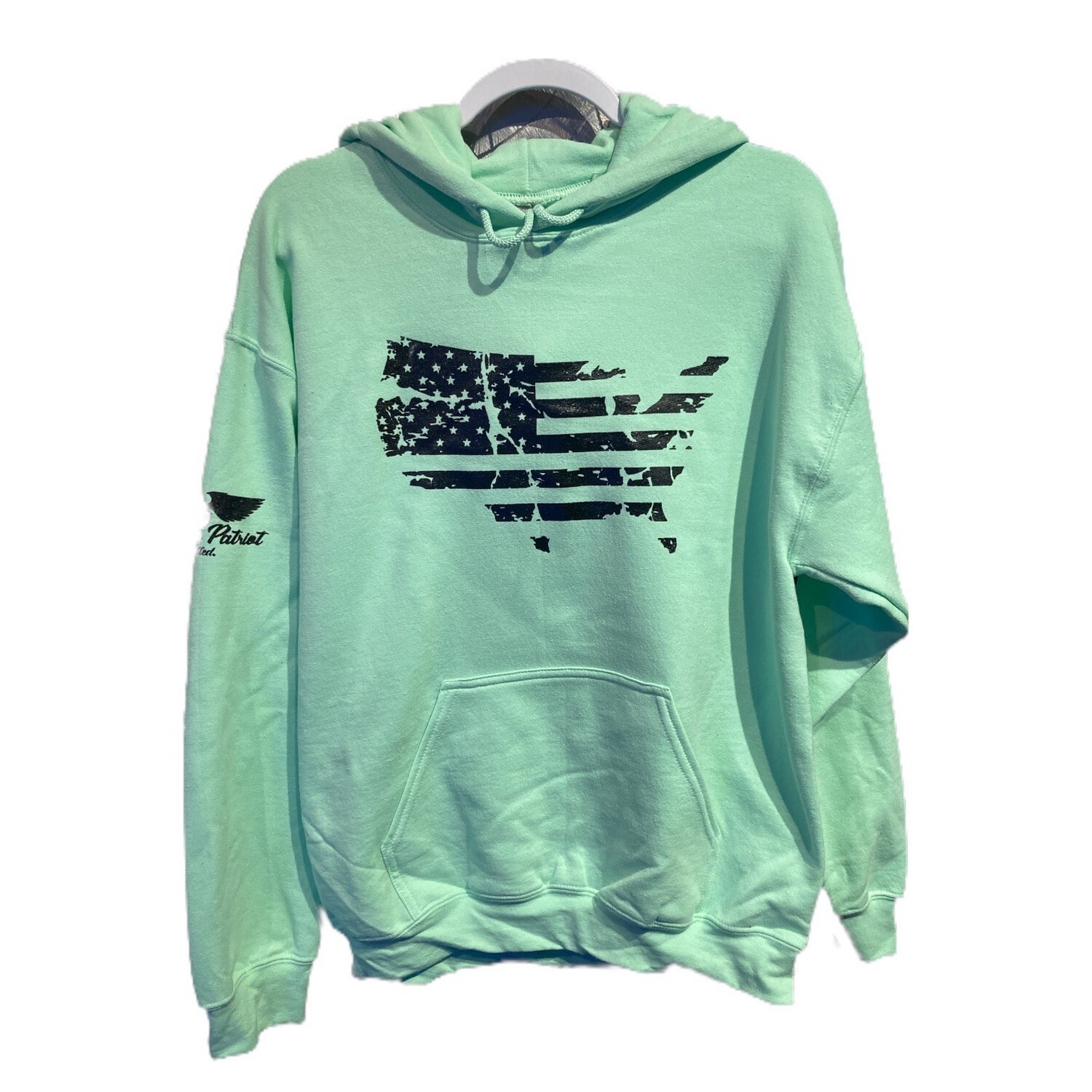US Shaped Flag Hoodie Mint