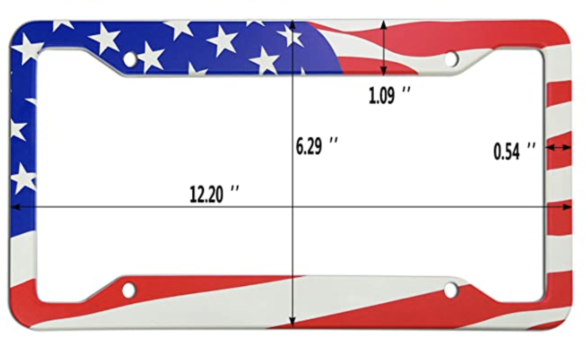 USA RWB License Plate Frame