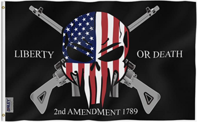 Flags 3X5 RWB Punisher Liberty or Death w/ Rifles