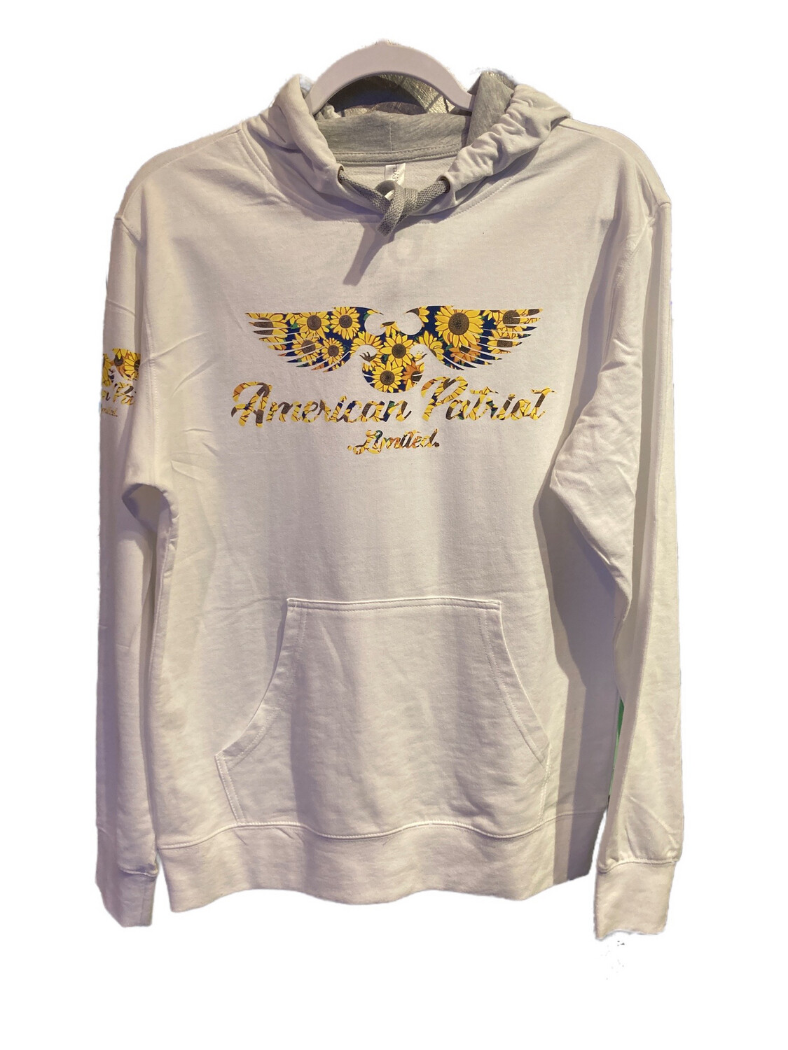 Patriot Logo WHT/GRY Hoodie Sunflowers