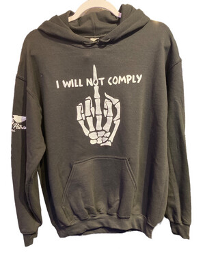 Will Not Comply Hoodie Black/White