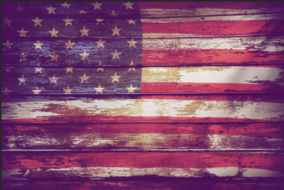 American Flag Tapestry Rusted