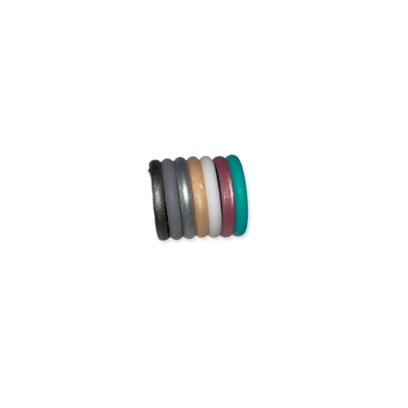 Thin Band Silicon Rings