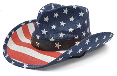 American Flag Cowboy Hat RWB