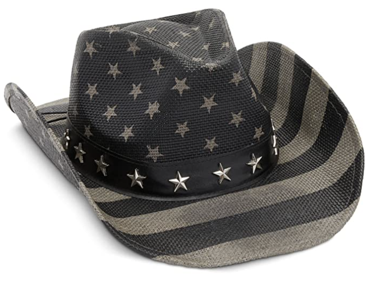 American Flag Cowboy Hat Grey