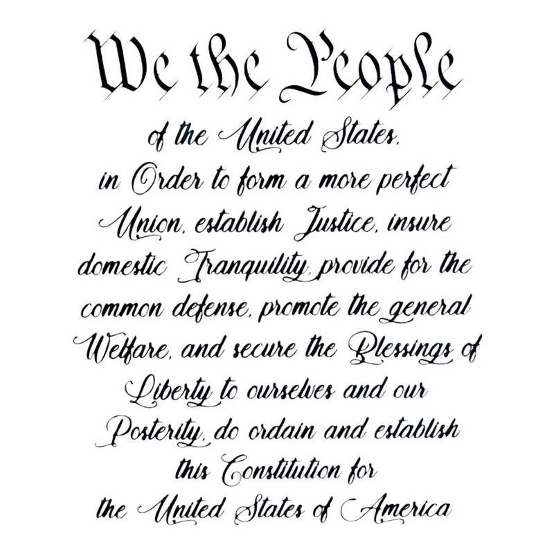 We the People Preamble Decal 11.5 x 14