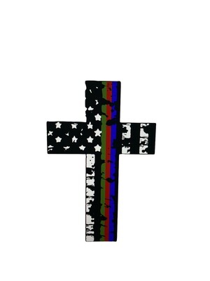 Cross Flag Sticker 6" RGB
