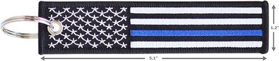 Blue Line Flag Keychain