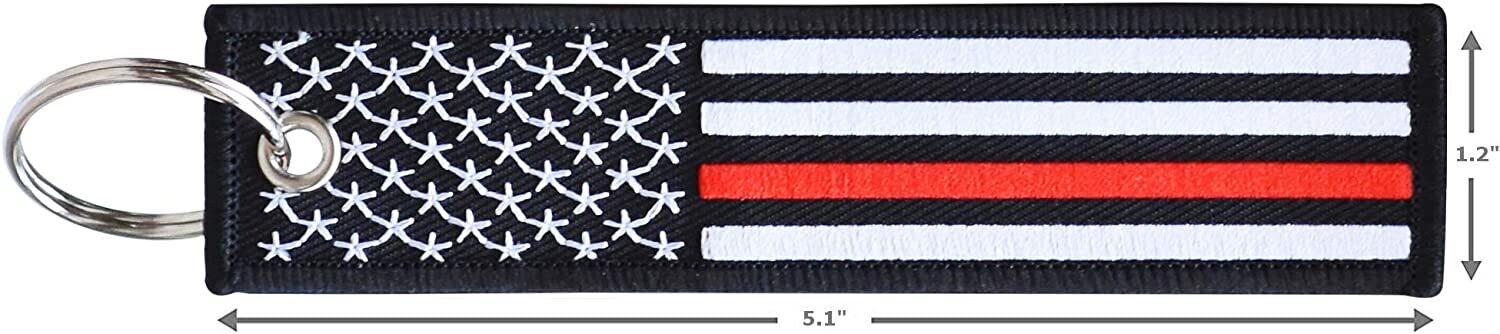 Red Line Flag Keychain