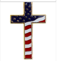 USA Cross Lapel Pin