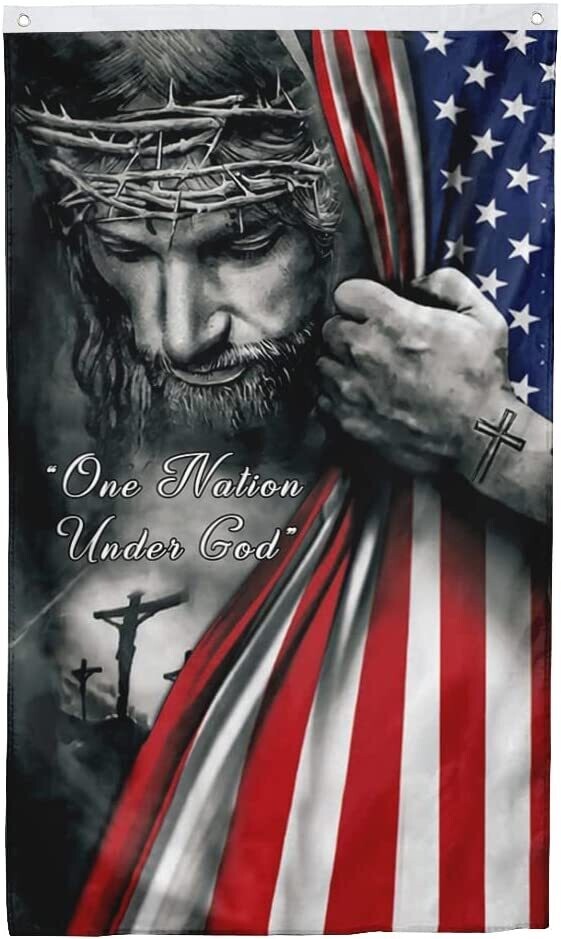Flags 3X5 Jesus American One Nation Under God